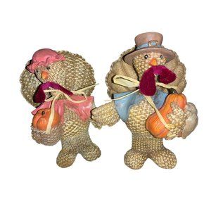 Thanksgiving Turkey  Couple figurine Set